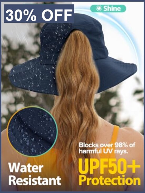 UV Protection Sun Hat with Ponytail Hole Waterproof Breathable for Hiking main image 5